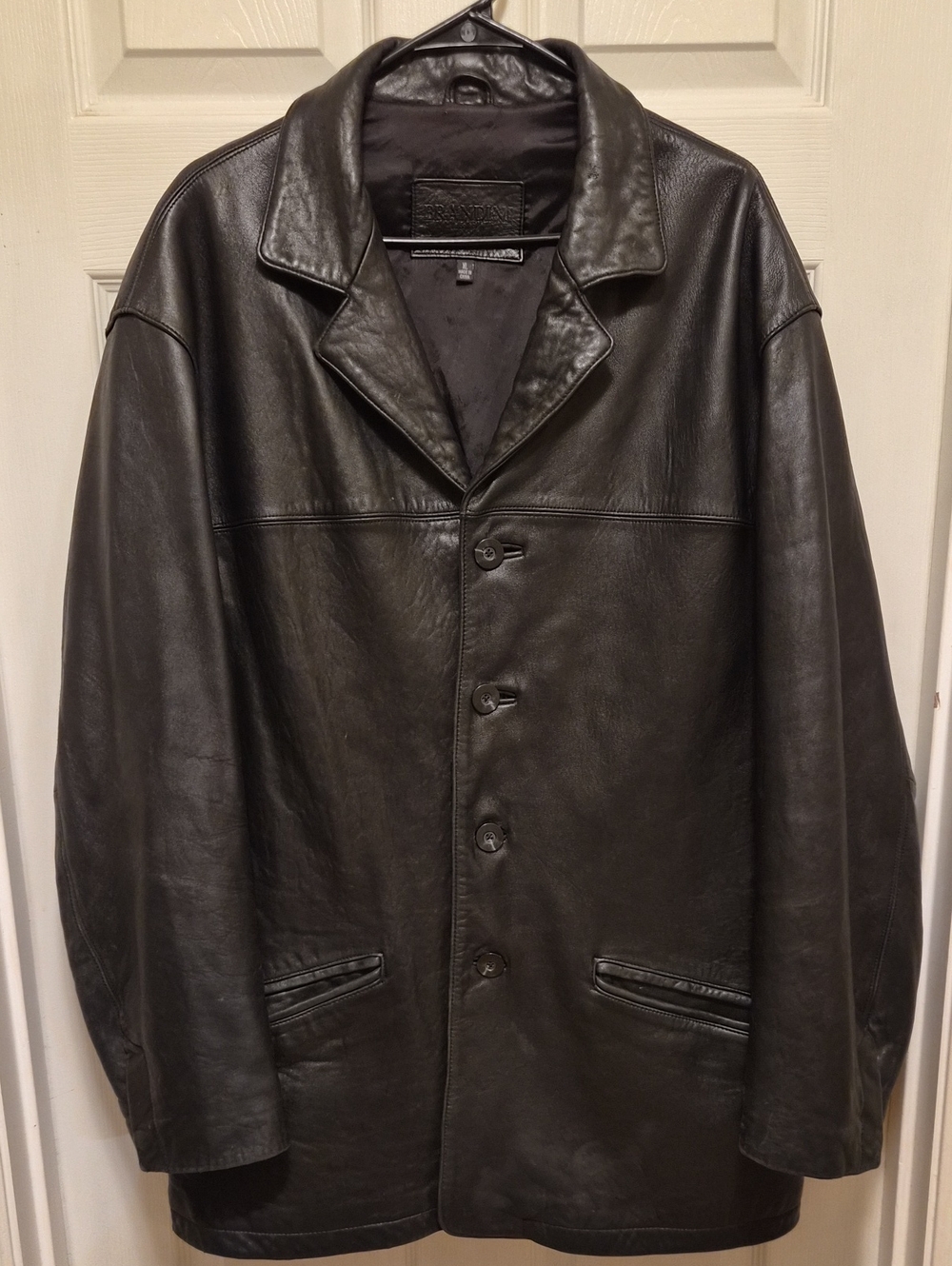 Vintage Brandini 90s Matrix Black Lamb Leather Blazer
